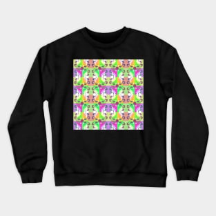 Checked Rainbow Fruity Kaleidoscope Memphis Design Pattern Crewneck Sweatshirt